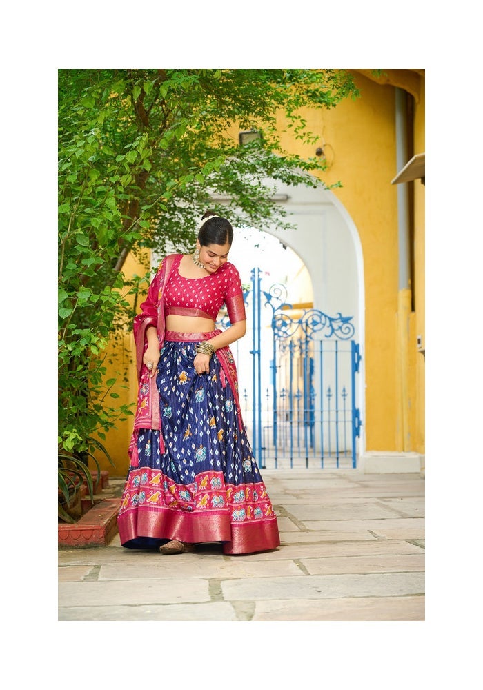 Malishka Export Lehenga Choli Set for Women in Blue and Pink - Image 5
